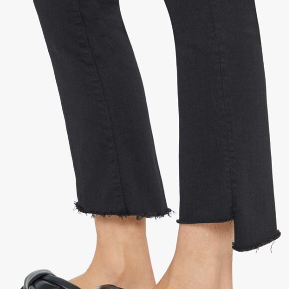 MOTHER The Insider Crop Two Step Fray Not Guilty Black Jeans Straight Leg Skinny - Picture 3 of 10